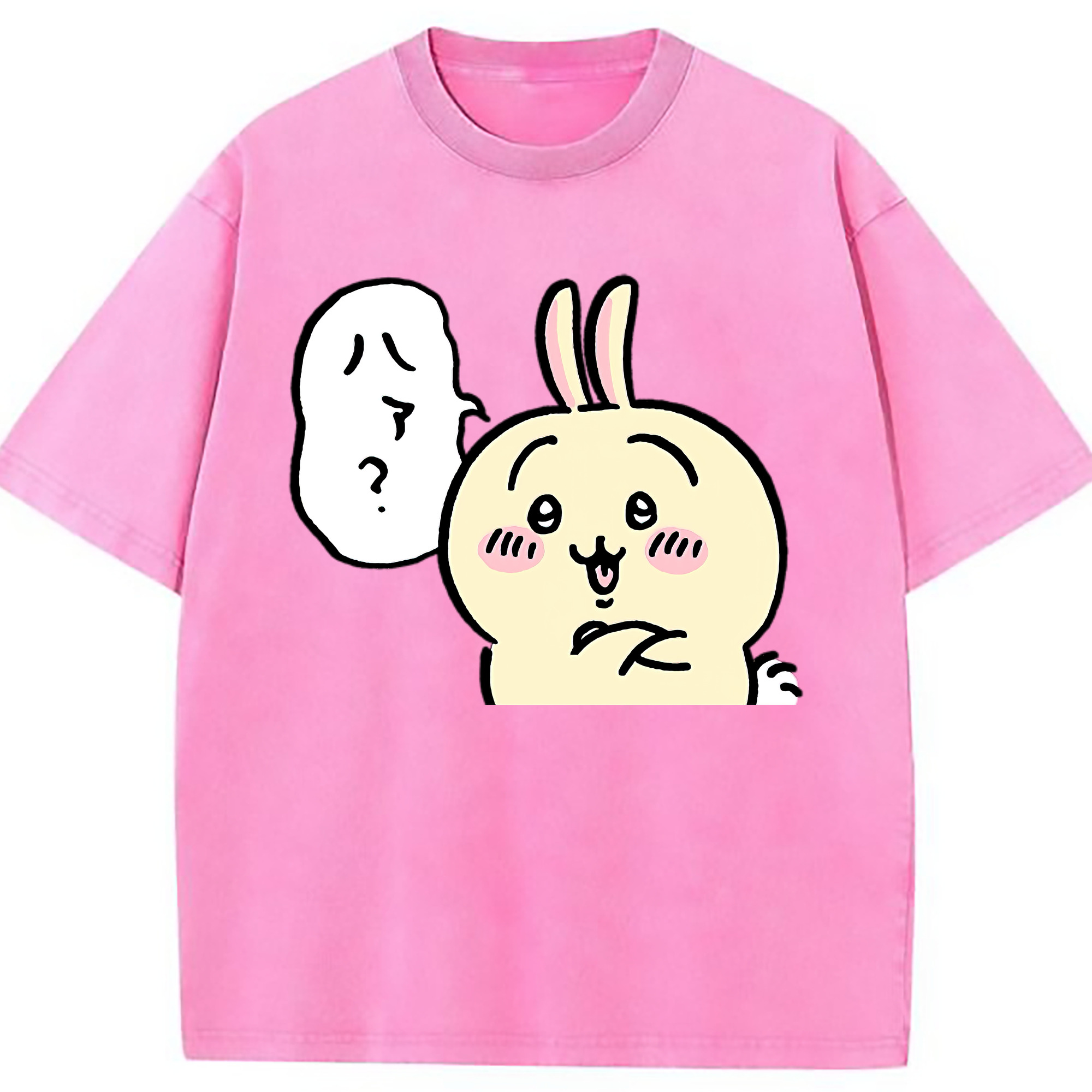 （画像用） ちいかわ うさぎ Chii-kawa usagi 綿100% ヴィンテージ風 半袖Tシャツ（フロントプリント）